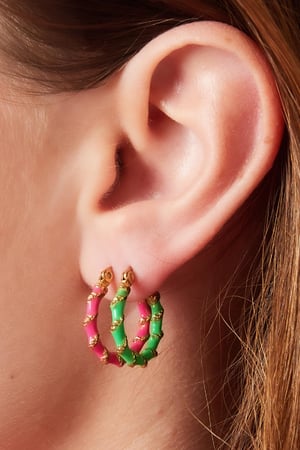 Stainless steel earrings with golden wrap detail Rose h5 Picture4